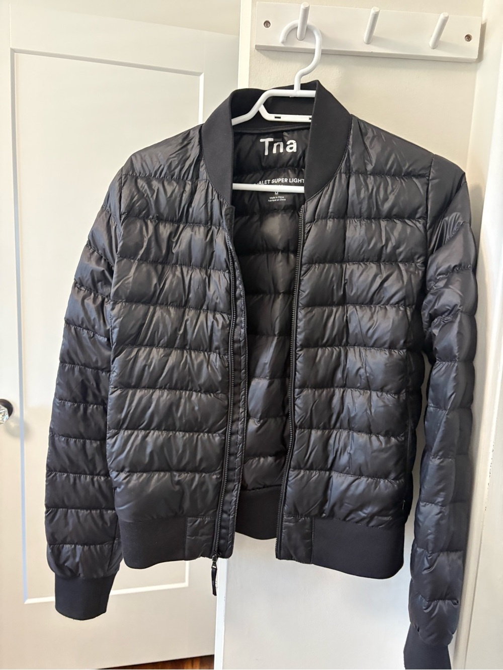 TNA Men's Black Quilted Bomber Jacket